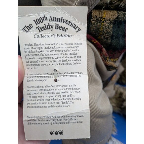 Dan Dee Collectors Choice Special Edition Teddy Bear 100th Anniversary 16" Tall - Picture 7 of 9